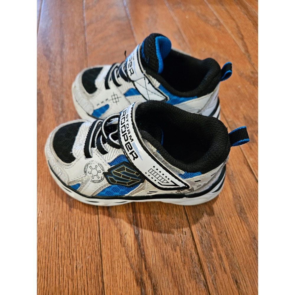 Star Wars Stormtrooper Shoes Sketchers Sneakers White Blue Toddler Size 6 97000N